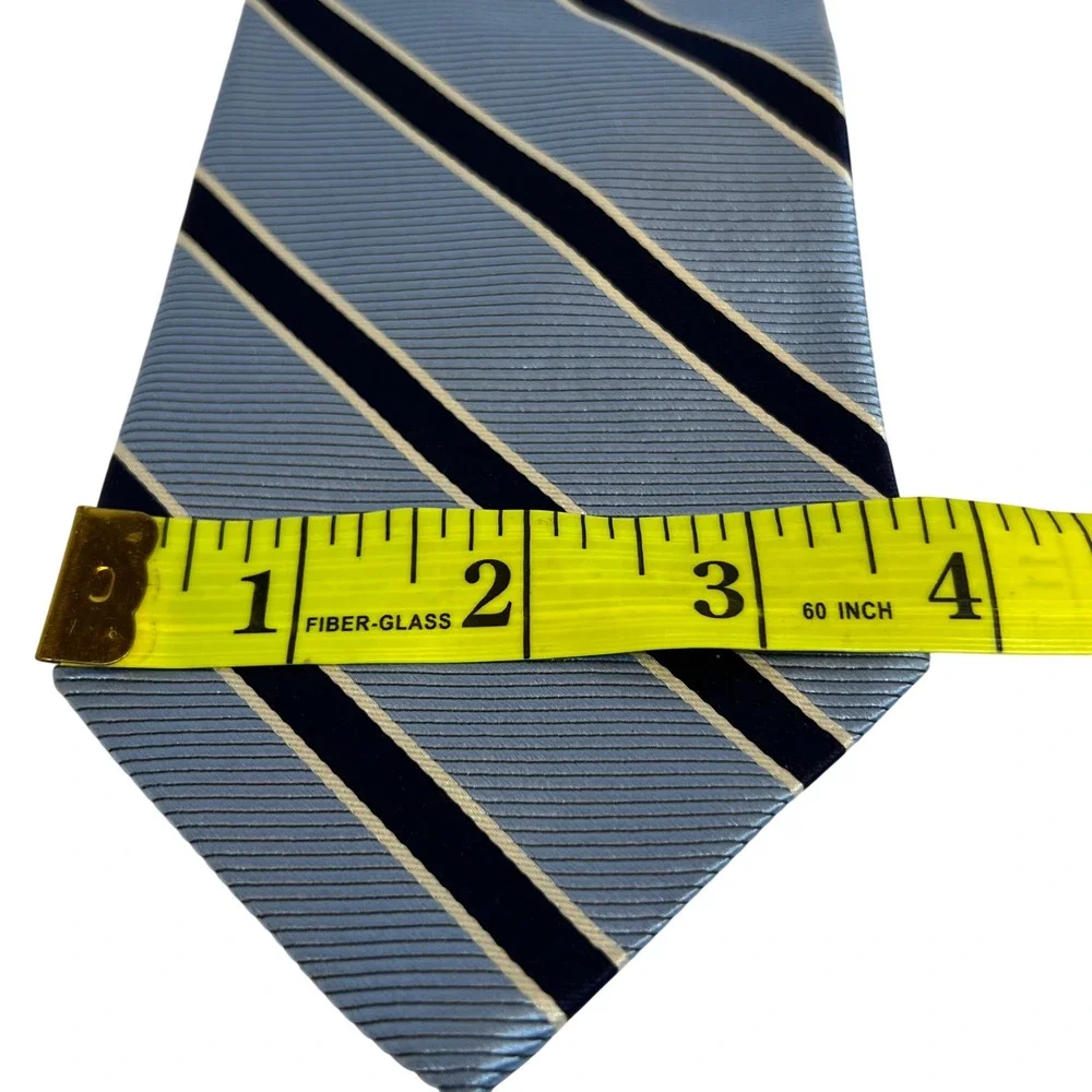 Brooks Brothers Necktie‎ Men One Size Blue Striped Silk Repp Makers England USA